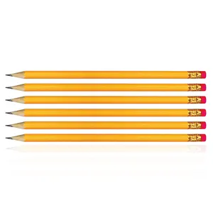 Yüksek kaliteli özelleştirilmiş ahşap HB kalemler grafit HB kalem silgi ile siyah kurşun kalem ile silgi ile EN71 ve ASTM