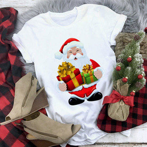 2025 Ra mắt của mô hình mới phụ nữ in T-Shirt Santa Deer mô hình phụ nữ t-shirt tùy chỉnh in T-Shirts - Product Image 3
