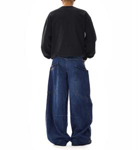 YKMOZI Original Hombres Denim Bolsillo grande Jeans sueltos No elástico Gran gramo Denim - Product Image 2