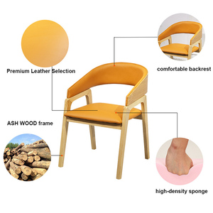 Sillón de Madera de Fresno Blanco Sólido de Alta Calidad para Estudio, Sillón Nórdico para Restaurante, Sillas de Comedor para Cafetería - Product Image 6