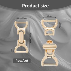 Lot de fermoirs métalliques à boucle en X avec double anneau en D et fermoir torsadé pour sacs DIY - Product Image 2