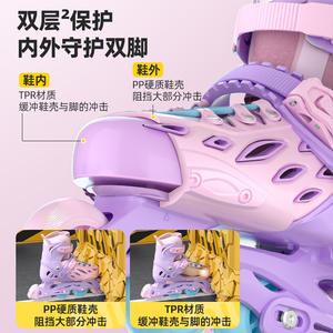 Patines en línea Sway para niños, ajustables, con ruedas luminosas, marco de plástico y acero, para niños - Product Image 4