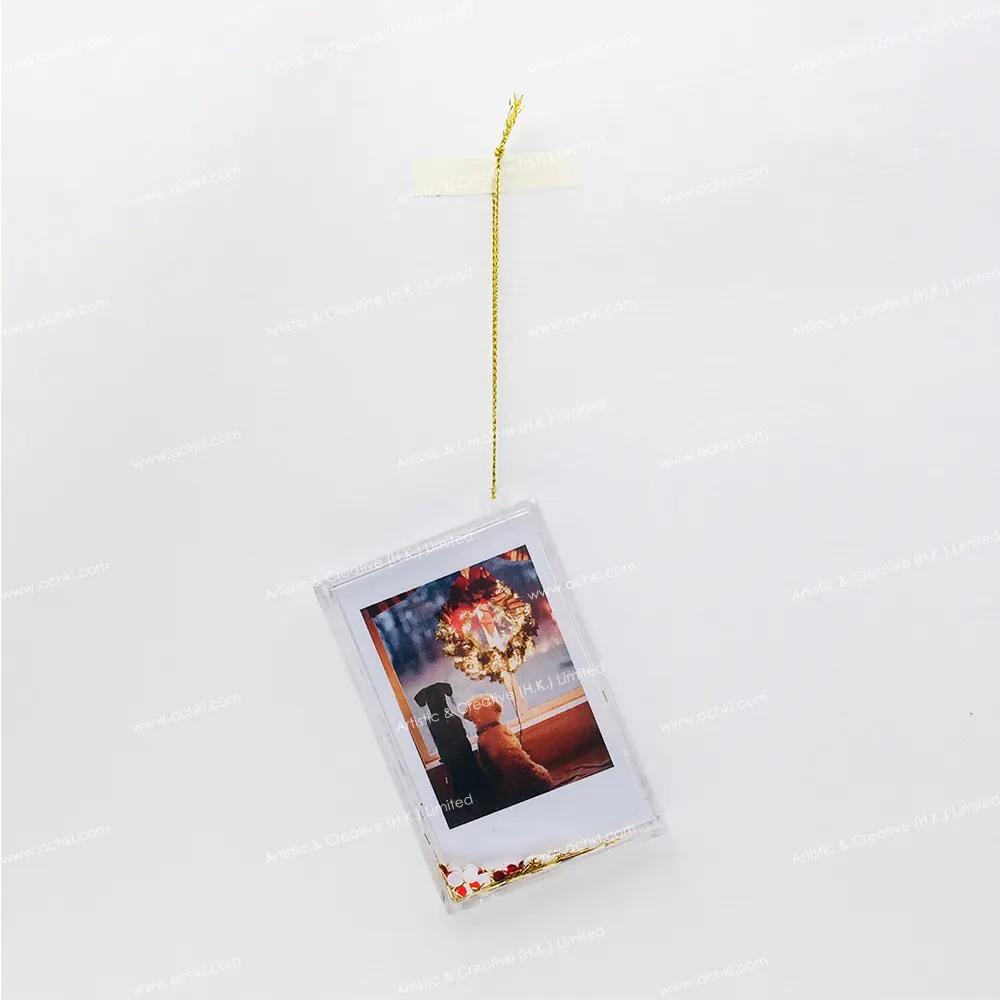 Newest Branded Christmas Plastic Twinkle Mini Glitter Ornament Instax Frame For Shop