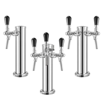 Tour de bière à double robinet, tour de kegerator réglable, 3 ''de diamètre. Distributeur de bière de colonne pour Homebrew / Bar