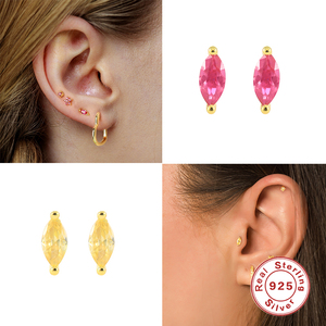 ROXI Vente en gros Boucles d'oreilles clous en argent sterling S925 avec diamant œil de cheval pour femmes - Product Image 3