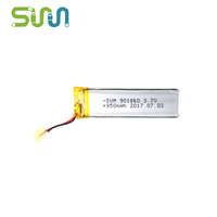 Batterie au lithium polymère SUM901860 3,7 V adaptée aux appareils de beauté, mini ventilateur 950 mAh