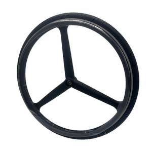 ล้อรถเข็นคนพิการ ขนาด 24x1.38 นิ้ว สีดำ ทำจาก PVC สำหรับล้อหน้าและล้อหลัง เพื่อช่วยในการเคลื่อนที่ - Product Image 3
