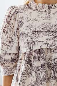 Abito <span class=keywords><strong>Premaman</strong></span> Vintage con Stampa Floreale, Chiusura a Pullover, Maniche Corte, Silhouette a Linea A, in Misto Rayon e Spandex, Vestito Estivo - Product Image 6