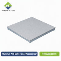 Lantai Akses Terangkat Modern Anti-Statik Berbahan Aluminium Alloy dengan Lapisan PVC 600x600 ESD untuk Ruang Bersih Pusat Data SENMAI