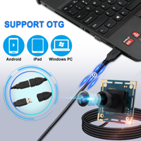 Modul Kamera USB ELP Fixed Focus 8MP dengan Lensa 8mm, Banyak Lensa Lainnya Tersedia, Driver Gratis, Kamera Micro USB untuk Android