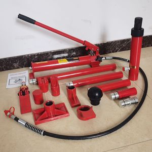Kit de cric hydraulique 10T pour réparation de carrosserie automobile avec roues, disponible immédiatement pour l'exportation - Product Image 2