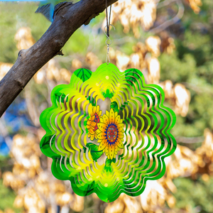 Campanas de Viento Conmemorativas al por Mayor para Decoración de Jardín, Adornos Artesanales, Girasoles de Metal de 12 Pulgadas para Patio - Product Image 5