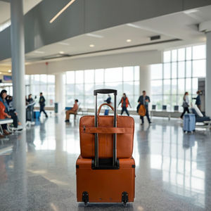 Valise Trolley Personnalisée en Cuir Mans Bagages Compagnie Aérienne d'Embarquement Voyage Sac à Bagages Ensemble Porte-Documents - Product Image 2