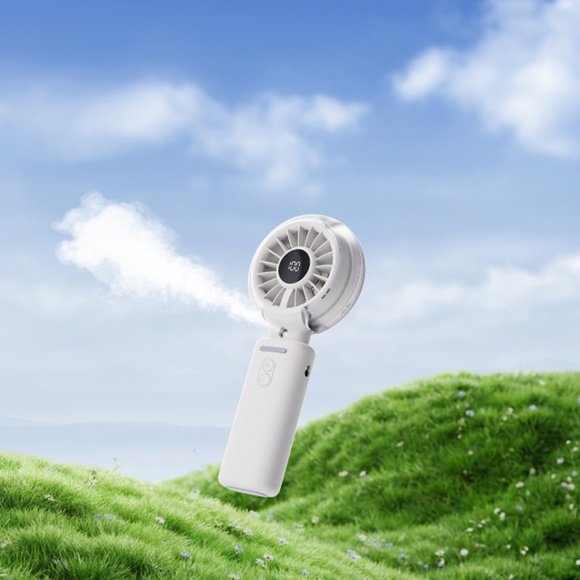 Handheld Foldable Mist Fan 100-Speed Stepless Adjustment 3600mAh USB Rechargeable Water Tank Humidify for Household Outdoor Use
