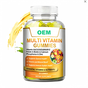 Gummies multivitaminés complets OEM ODM, 60 unités, à base de pectine, marque privée - Product Image 1