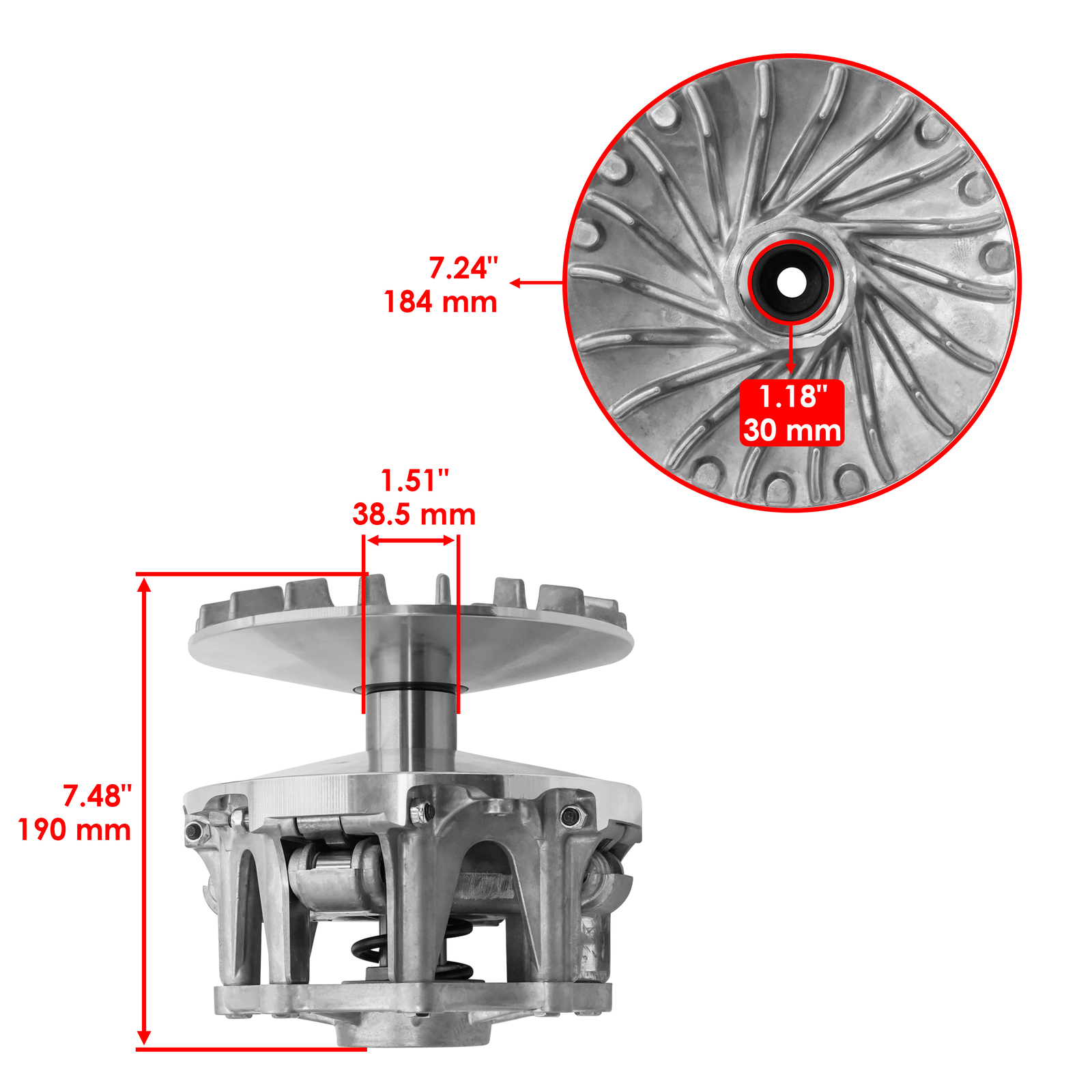 RUIJIE YB828 New Alloy ATV/UTV Primary Drive Clutch Assembly for