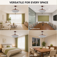 Ventilateur de plafond invisible rétractable de 42 pouces avec lumière LED et télécommande