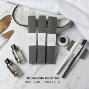 Kit de Salle de Bain Jetable Haut de Gamme pour Hôtels et Gîtes : Brosse à <span class=keywords><strong>Dents</strong></span> à Poils Doux, Dentifrice et Outils Dentaires, Emballage Boîte, Idéal Hôtellerie et Accueil à Domicile - Product Image 2