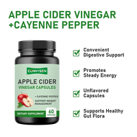 Capsules de vinaigre de cidre de pomme haute puissance avec du poivre de Cayenne, stimule l'énergie quotidienne, favorise un métabolisme plus rapide