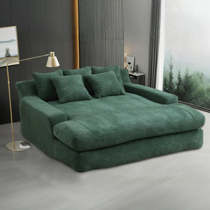 Divano Moderno Oversize in Ciniglia Effetto Nuvola, Poltrona Reclinabile Comoda per Interni, Divano Letto con Seduta Profonda per Soggiorno - Product Image 1