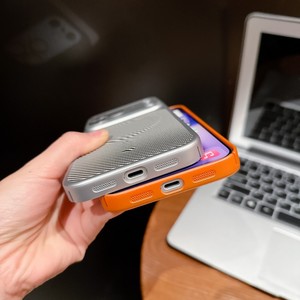 Coque de téléphone magnétique givrée couleur originale Senyor pour iPhone 17 16 15 Pro Max, antichoc, design fibre de carbone, coque arrière - Product Image 5