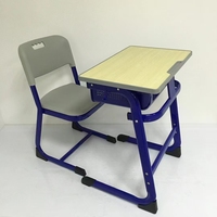 Chaise d'école individuelle moderne et confortable en plastique vert, ensemble chaise de bureau portable pour la formation et l'étude des élèves et des enfants