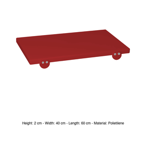 Red Polyethylene Cutting <b>Board</b> 60 × 40 × 2 h cm, with Counter Stop - Product Image 3
