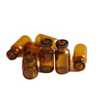 Flacon tubulaire en verre transparent ou ambré de 2 ml et 5 ml à usage industriel, avec bouchon en caoutchouc, en verre borosilicate neutre/bas, sérigraphié Munanglass