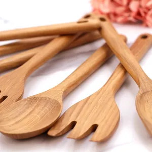 Factory Supplying Outdoor Cooking Utensils Professional Wooden Kitchen Cooking Spoons Wood Kitchen Set