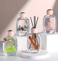 Bouteille diffuseur de parfum ovale en verre de 100 ml et 120 ml avec bouchon en bois naturel, flacon vide de luxe pour décoration intérieure – Vente en gros