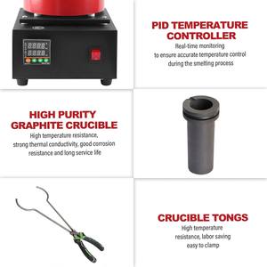1KG/2KG/3KG 1600 Derece Mini Taşınabilir İndüksiyon Eritme Makinesi (Altın, Gümüş, Çelik için Yüksek Sıcaklık) - Product Image 5