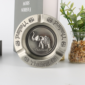 Cendrier rond classique personnalisé d'usine en alliage de Zinc cendrier de luxe en métal éléphant souvenir de thaïlande - Product Image 3
