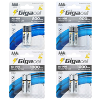 Batteries à hydrure métallique au nickel Ni-MH HR03 800-900-1000mAh Batterie rechargeable de taille AAA pour télécommande de souris de jouets