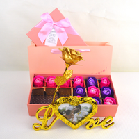 Set Hadiah Kreatif Mawar Emas 24K untuk Natal, Hari Valentine, dan Ulang Tahun untuk Pacar Wanita dan Pacar Pria