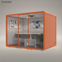 Cabine de bureau acoustique modulaire moderne et efficace, verre épaissi de 10 mm, cadre en alliage d'aluminium, taille personnalisable, hôtel