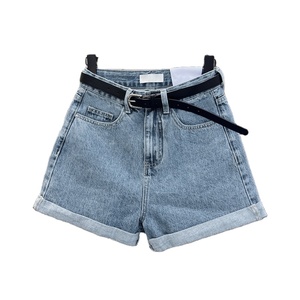 <span class=keywords><strong>Shorts</strong></span> in denim da donna estivi a vita alta, stile semplice e dritto, casual, per taglie forti e sottili - Product Image 3