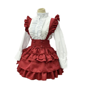 Disfraz de Sirvienta Japonesa Personalizado, Vestido Lolita para Mujer, Rojo y Blanco, Disfraz de Cosplay, Juego de Roles de Anime para Adultos - Product Image 2