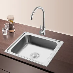 Mutfak lavabo üstün kalite el yapımı paslanmaz çelik mutfak aksesuarları Modern mutfak malzemeleri HSD dikdörtgen cilalar