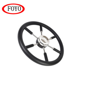 FOYO-<span class=keywords><strong>Volant</strong></span> de <span class=keywords><strong>Bateau</strong></span> à Moteur en Acier Inoxydable à 5 Rayons, avec Jante Noire, 450mm, pour <span class=keywords><strong>Bateau</strong></span>, Yacht, Kayak, Marque Marine - Product Image 3