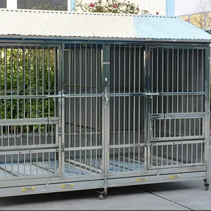 High Quality Stainless Steel Strong Heavy Square Tube Dog Cage Home Outdoor Kennel