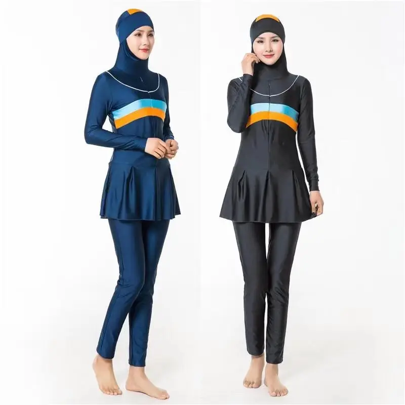 무료 배송 OEM Burkini 2020 두바이 2 조각 수영 정장 이슬람 Tracksuit 이슬람 의류 여성 수영복 수영복