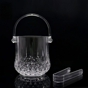 Hxglass Seaux à glace en verre cristal pour vin 1L-3L, style classique, portables avec trou de vidange et étanches pour les fêtes - Product Image 3