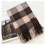 Fabricant d'écharpes à carreaux personnalisées avec logo OEM, écharpes en pashmina douces et chaudes pour l'hiver, écharpes à franges personnalisées en gros pour femmes