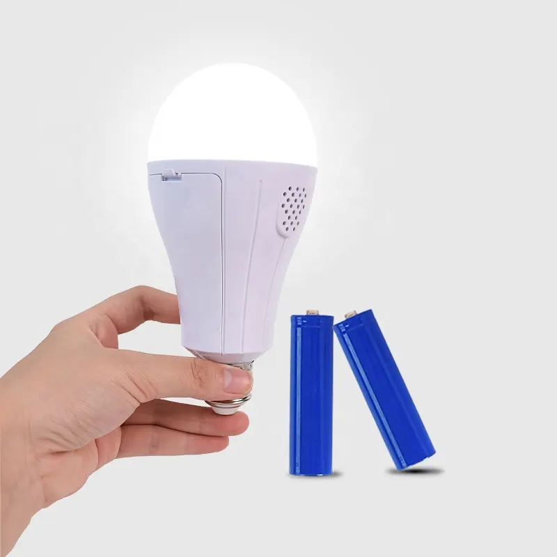 Ampoule led rechargeable 12w, alimentation normale, usage d'urgence, interrupteur tactile à la main, lumière d'urgence