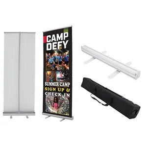 Fast Free Delivery Trade Show Display Single Screen 33"X80" Custom Printed Retractable Roll-Up Banner