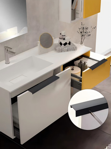 Poignée de meuble de cuisine moderne en fer de haute qualité, poignée de tiroir de commode décorative noire sur mesure pour armoire, salle à manger et salon - Product Image 1