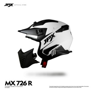 El casco integral modular JPX MX 726 R en blanco perla sólido combina un diseño elegante con características de comodidad y seguridad superiores. - Product Image 5