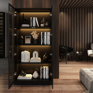 Nuovo Design soggiorno ha portato armadi di stoccaggio cassettiera moderna con armadietto in vetro a <span class=keywords><strong>doppia</strong></span> <span class=keywords><strong>porta</strong></span> - Product Image 5