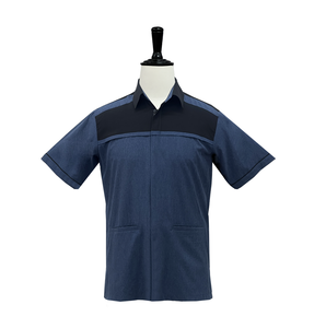 เสื้อเบลาส์ของผู้ชายชุดยูนิฟอร์มโรงแรมกระดุมผ่าหน้าแบบซ่อนระบายอากาศได้แบบทางการกระดุมเดียวกันน้ำยืดได้4ทางตามต้องการ - Product Image 1