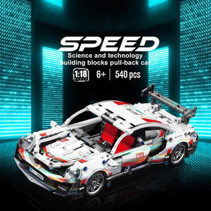 Hot bán 1:18 kỹ thuật kéo trở lại siêu đua khối xây dựng xe tương thích tự làm đồ chơi cho trẻ em ABS Đóng gói trong bộ hộp - Product Image 3